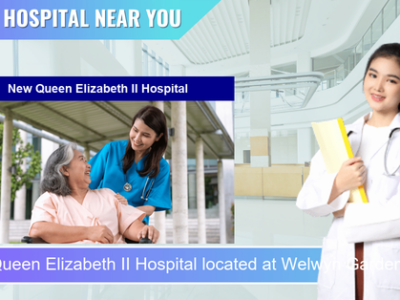 New Queen Elizabeth II Hospital located at Welwyn Garden City AL7 4HQ