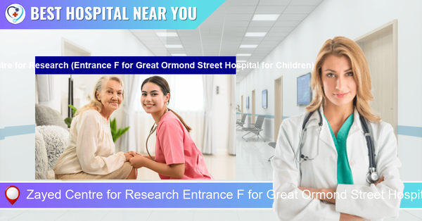 Zayed Centre for Research Entrance F for Great Ormond Street Hospital for Children located at London WC1N 1DZ